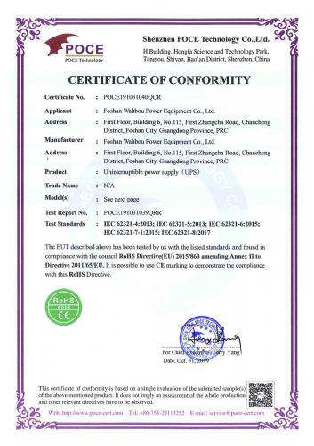 The CE certificate of 11